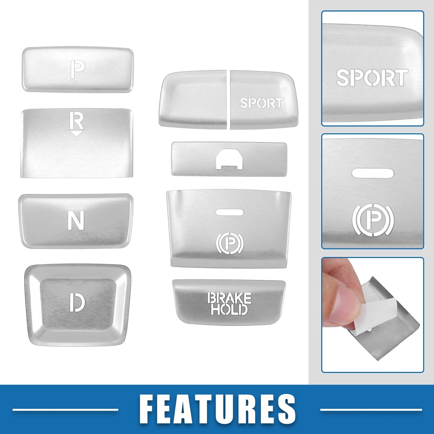 9pcs Gear Shift Panel Button Cover Trim for Honda Accord (2018-2022)