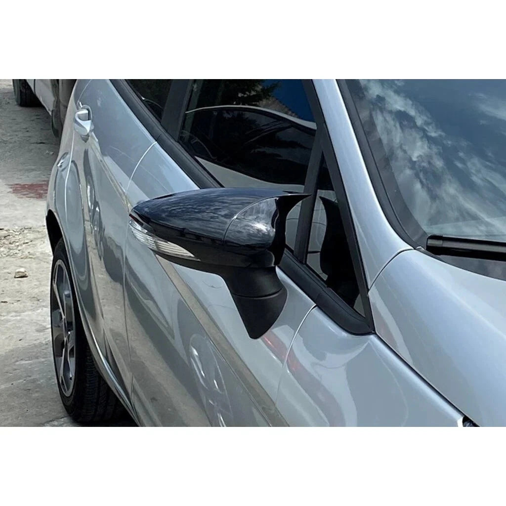 Side View Mirror Covers Gloss Black 2 Piece for Ford Fiesta (2009-2017)