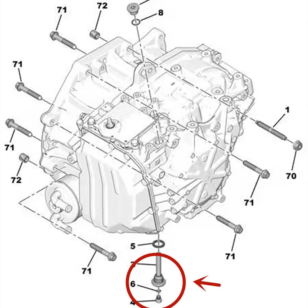Gearbox Oil Drain Screw for Peugeot 3008, Citroen C4, C5, DS5 (2008-2023)