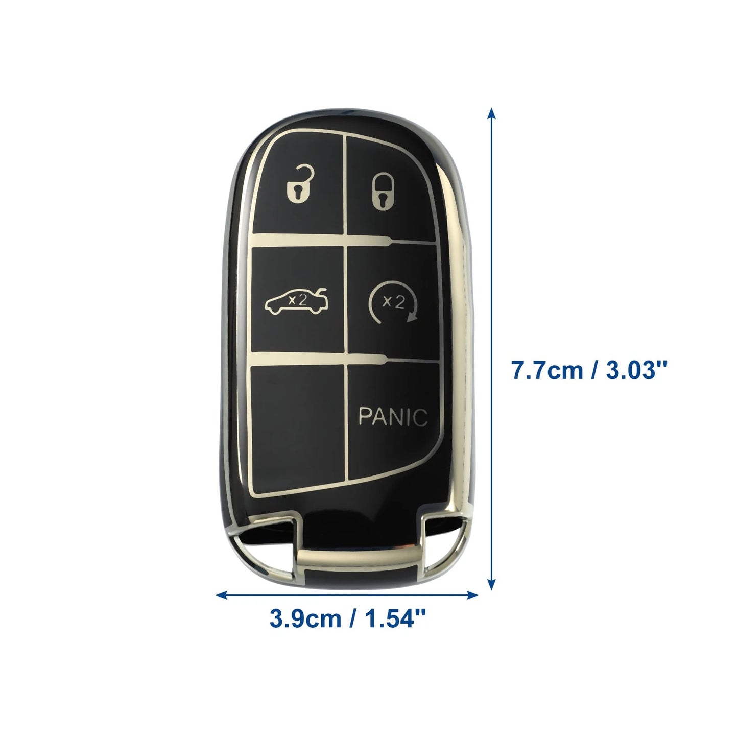 TPU 5 Button Keyless Entry Remote Cover for Dodge Durango (2018-2023) Black