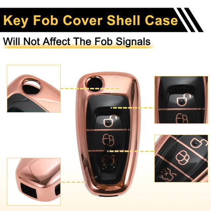 Rose Gold TPU Silicone Key Case for Ford Mondeo (2000-2007)