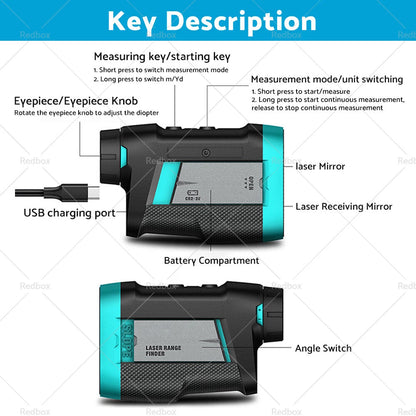 600M Golf Rangefinder Slope Vibration Magnetic USB Rechargeable for Golf