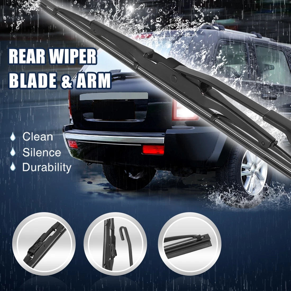 Rear Wiper Blade Arm Set 11 Inch for Jeep Compass (2006-2016)