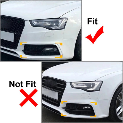 Front Bumper Fog Light Grille Cover w/Silver Trim for Audi A5 S5 (13-17)