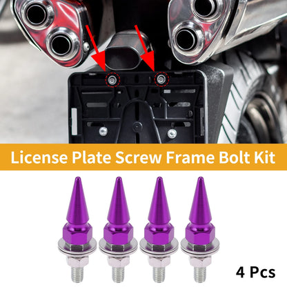 License Plate Screws Cover M6 54mm Purple 4 Pcs for Universal Motorcycle