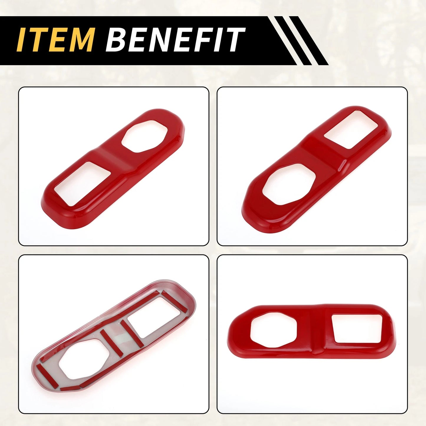 Rear Trunk Lock Panel Cover for Jeep Wrangler JL JLU (2018-2024) Red