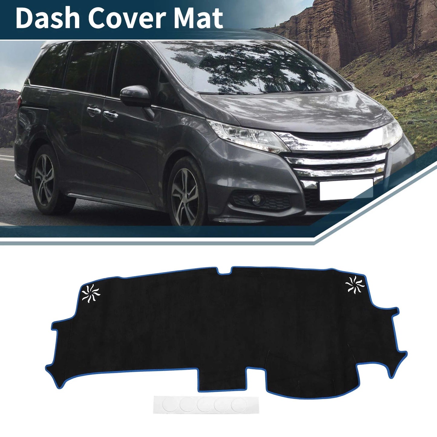 Dashboard Cover Mat for Honda STEPWGN AIR SPADA 2022-2023 Black Blue