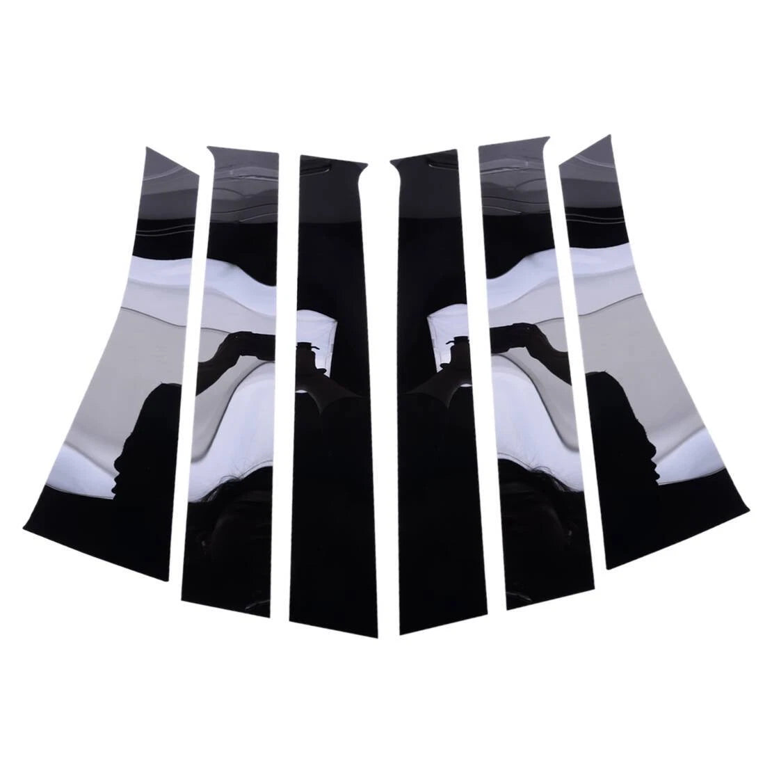 Black Door Window Pillar Posts Cover Trim for Nissan Note (2014-2019)