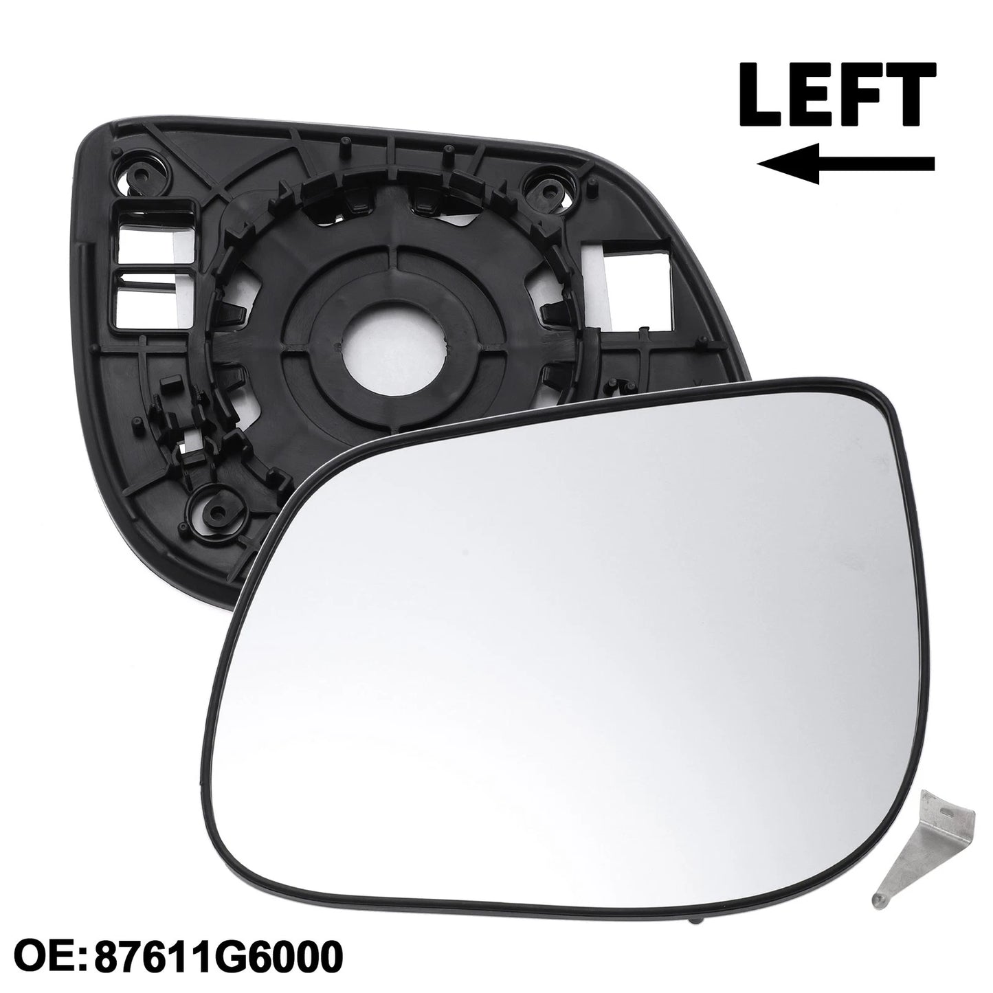 Left Passenger Side Non-Heated Mirror Glass for Kia Picanto (2011-2024)