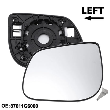 Left Passenger Side Non-Heated Mirror Glass for Kia Picanto (2011-2024)