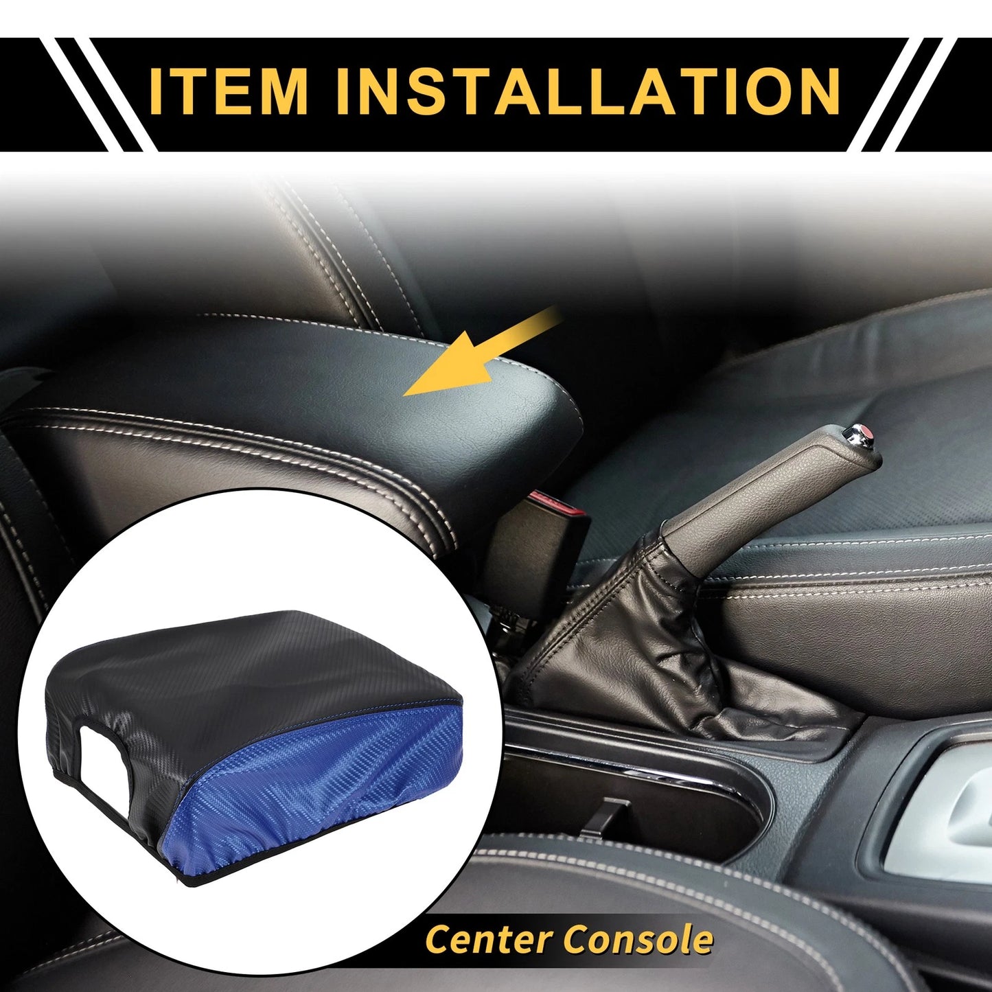 Center Console Lid Armrest Cover for Ford F-150 (2015-2023) - Carbon Fiber