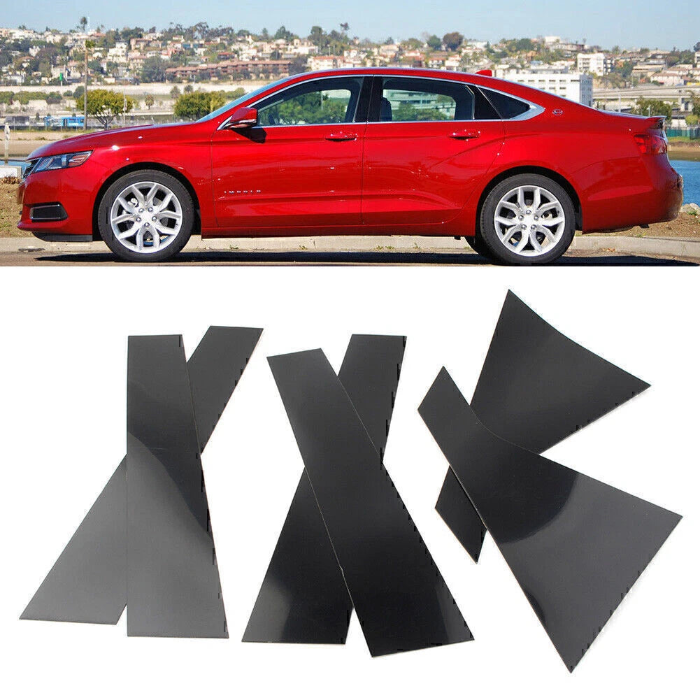 6 x Black Door Window Trim Covers for Chevrolet Impala (2006-2020)