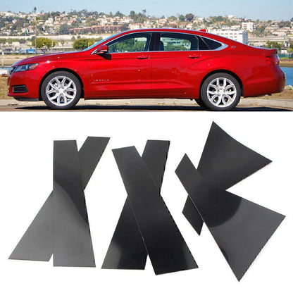 6 x Black Door Window Trim Covers for Chevrolet Impala (2006-2020)