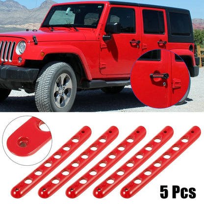 5 x Red Door Handle Insert Trim Covers for Jeep Wrangler JK (2007-2018)