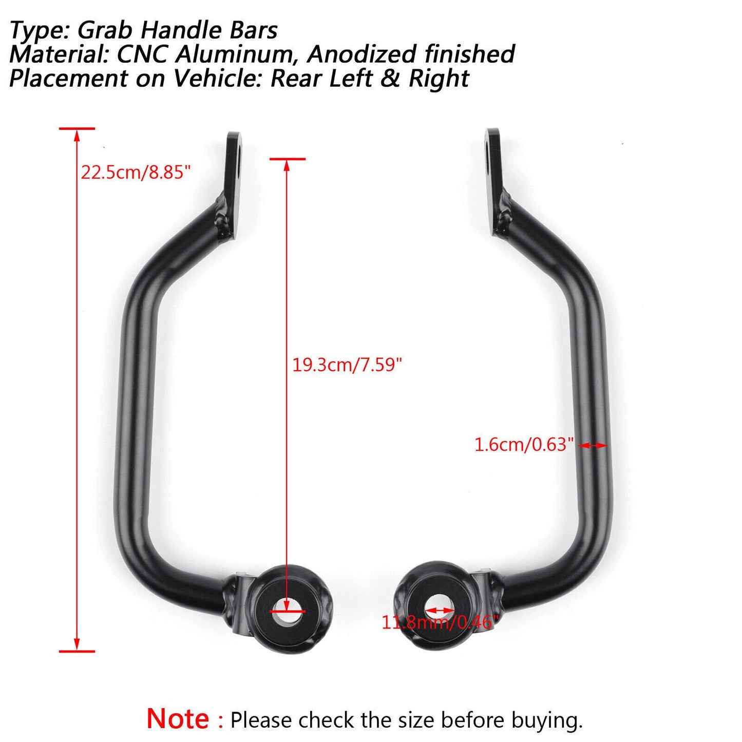 Pillion Grab Bar Black for Kawasaki Z900 Z950 RS (2017-2022)