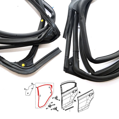 Front Rear Door Weatherstrip Rubber for Honda Civic 4D 2012-2015