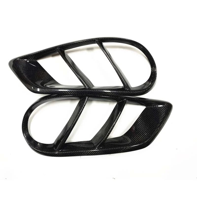 Carbon Fiber Front Bumper Grill Fog Air Vent Cover For Benz W205 C250 C43 AMG