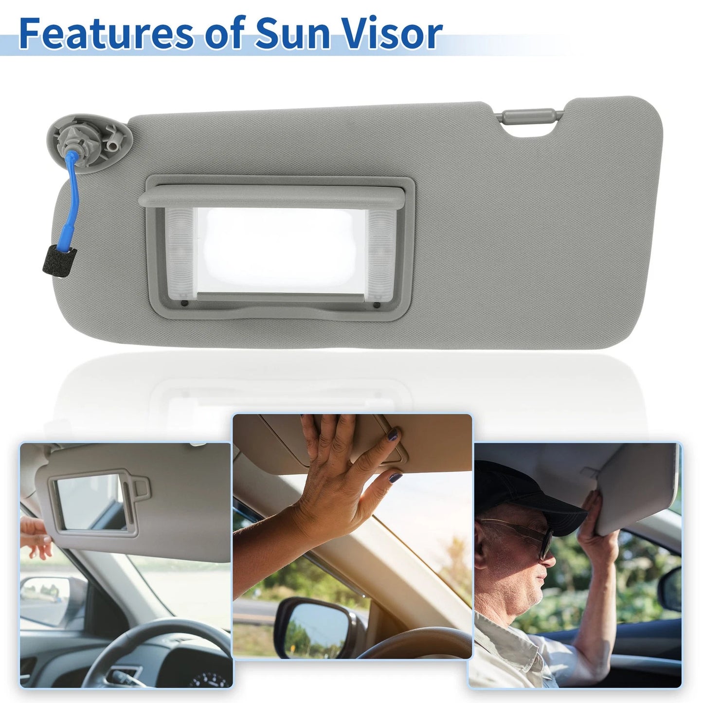 Left Side Sun Visor for Honda CR-V 2017-2022 Gray Replacement