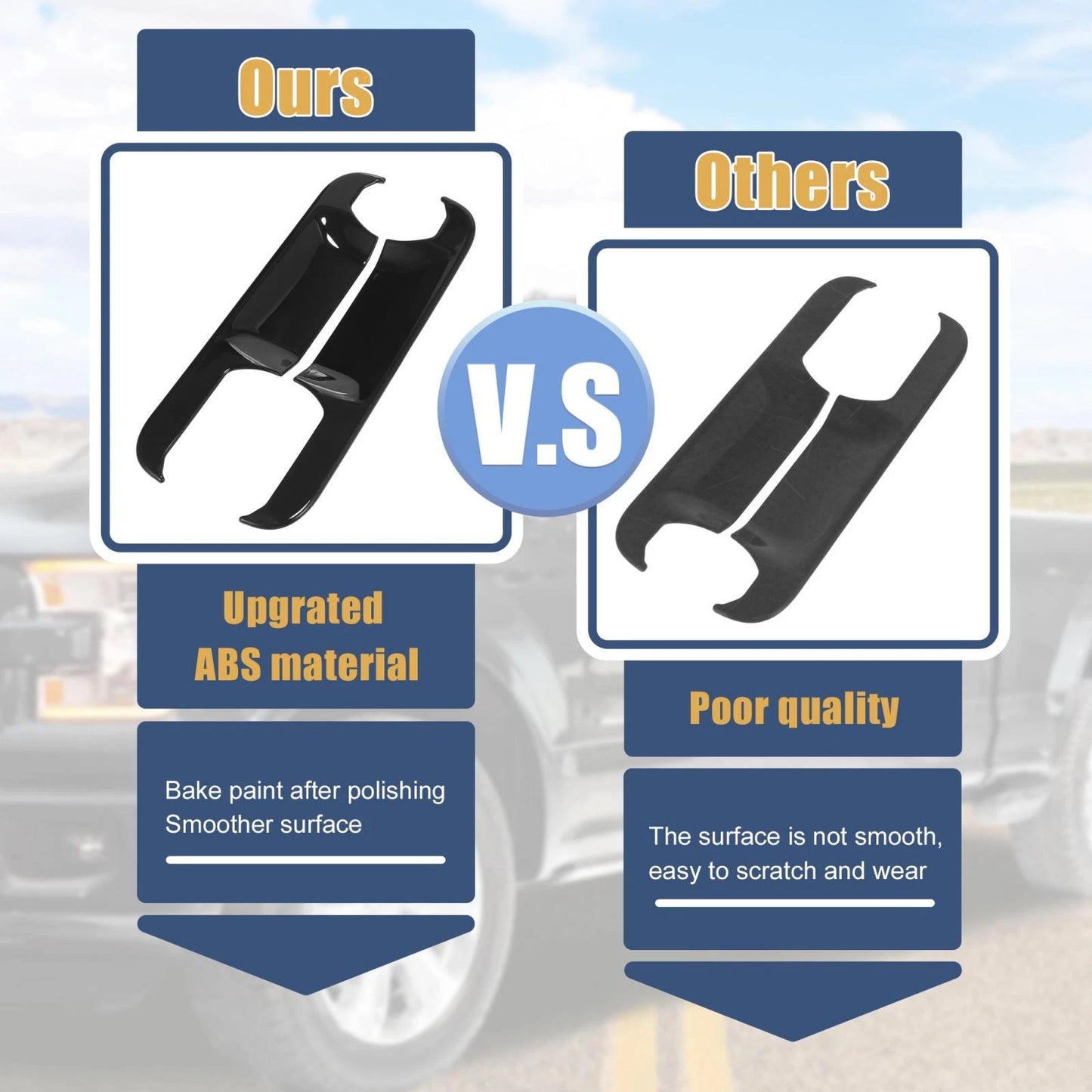 8 x Exterior Door Handle Bowl Cover Trim Stickers for Ford F-150 (2015-2020)