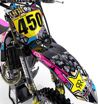 Custom Decal Kit RUSH Style for Kawasaki KLX 110 (2000-2009)