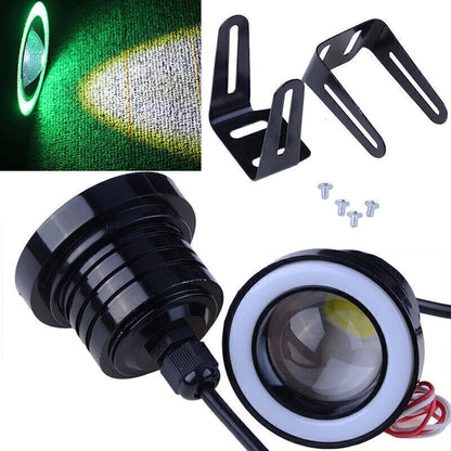 89mm LED Fog Light Lamp for Car Projector - Green COB Halo Angel Eye Bulbs