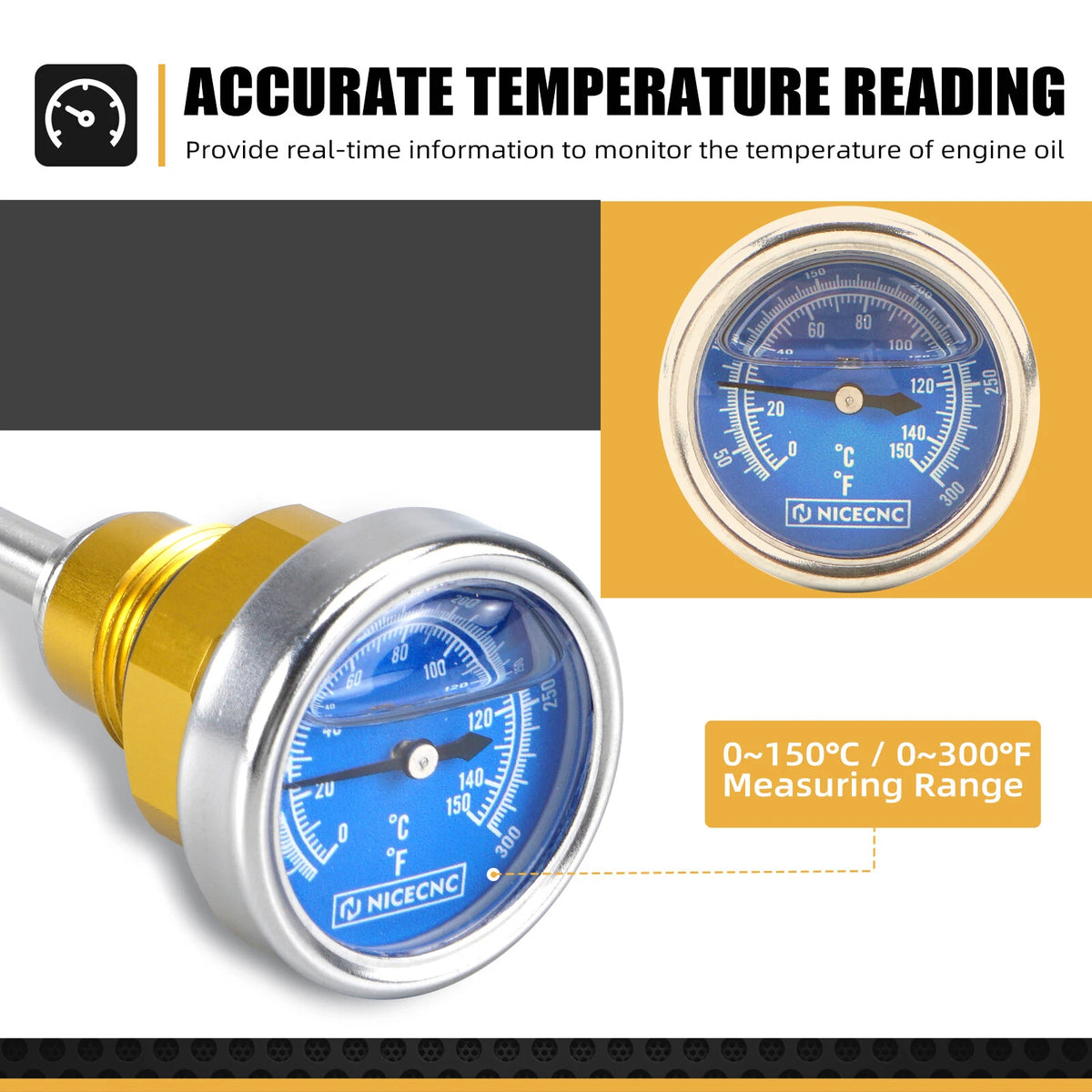 Oil Temperature Dipstick Gauge for Suzuki DRZ400 E/S/SM (2000-2023)
