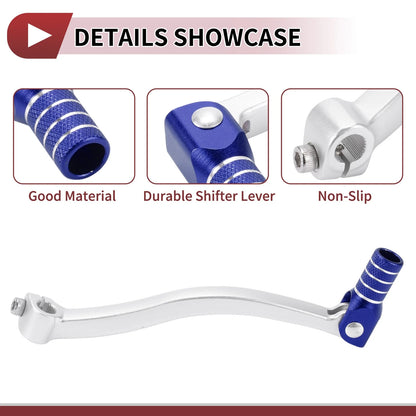 Folding Motorcycle Gear Shifter Lever for Kayo T6 Siver Tone Blue