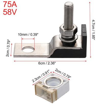1 x 75A Terminal Fuse Block, 58V Max, for Car Marine Boat RV