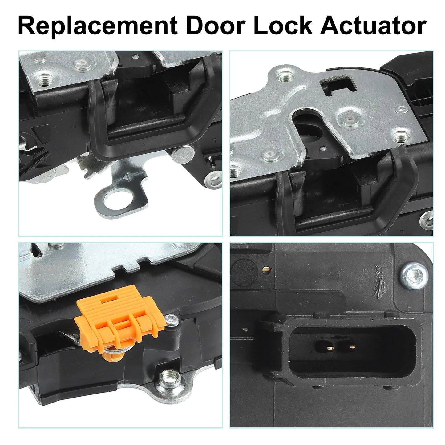 Front Left Door Latch Lock Actuator for Chevrolet Cobalt Black Silver Tone