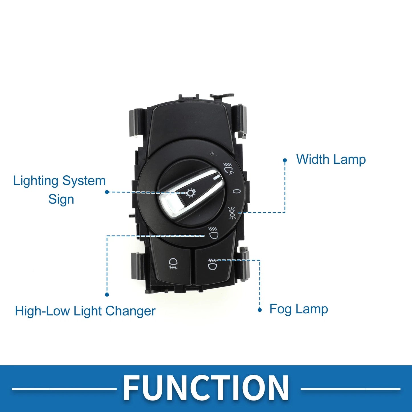 Headlight Switch for BMW 325i 335i (2008-2011) Black Plastic
