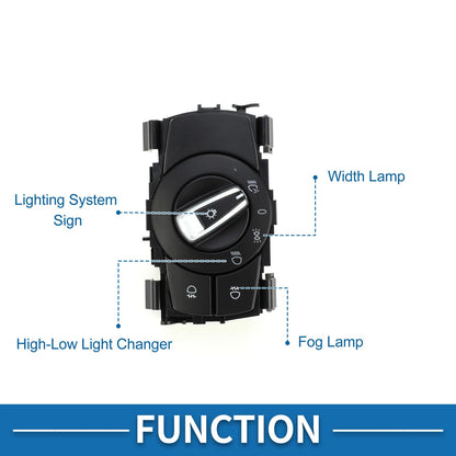 Headlight Switch for BMW 325i 335i (2008-2011) Black Plastic