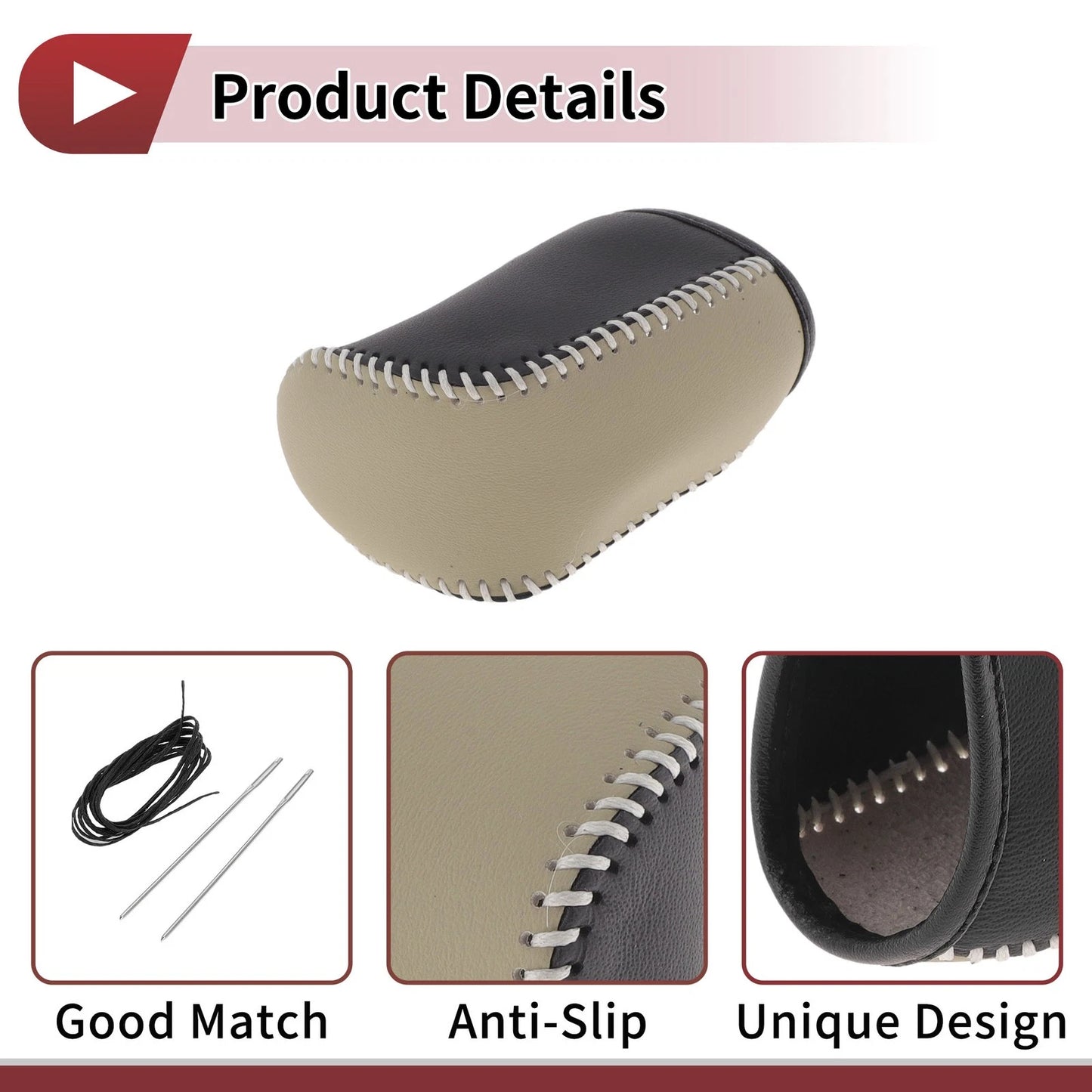 1Pc Gear Shift Knob Cover for Dodge Journey (2011-2020) Black Beige