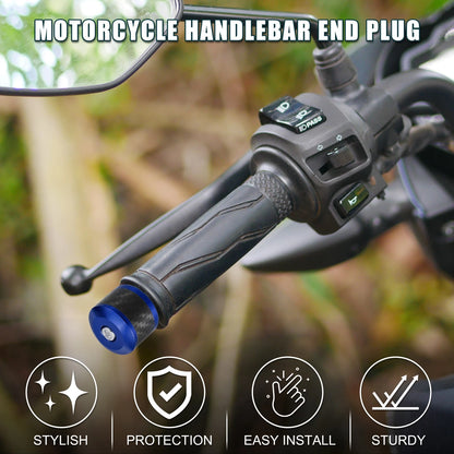 Handlebar End Plug 18-20mm 2 x Aluminum Alloy Universal Blue for Motorcycle