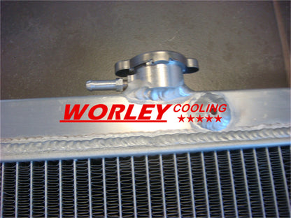 3 Row Aluminum Radiator + Red Hose for GU Patrol Y61 Petrol 4.5 MT (1997-2001)
