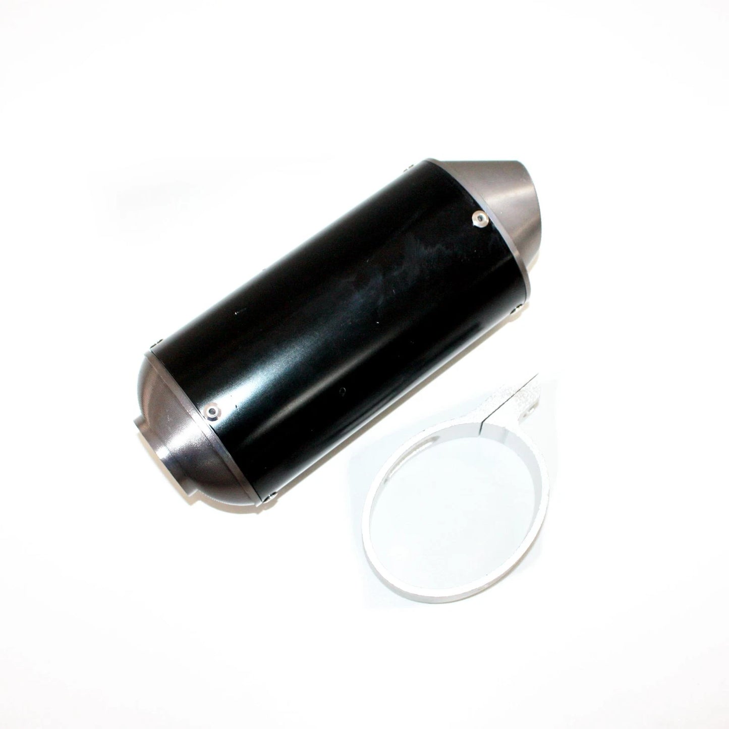 38mm Chrome CNC Alloy Exhaust Muffler + Clamp for 125cc 160cc Dirt Bike