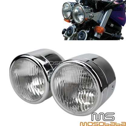 4" Chrome Dual Headlight Round Lamp for Harley Naked Bike