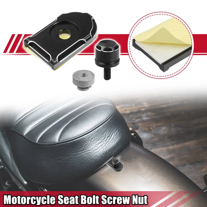 Set Seat Bolt Screw with Cover Nut for Harley Davidson 1/4-20