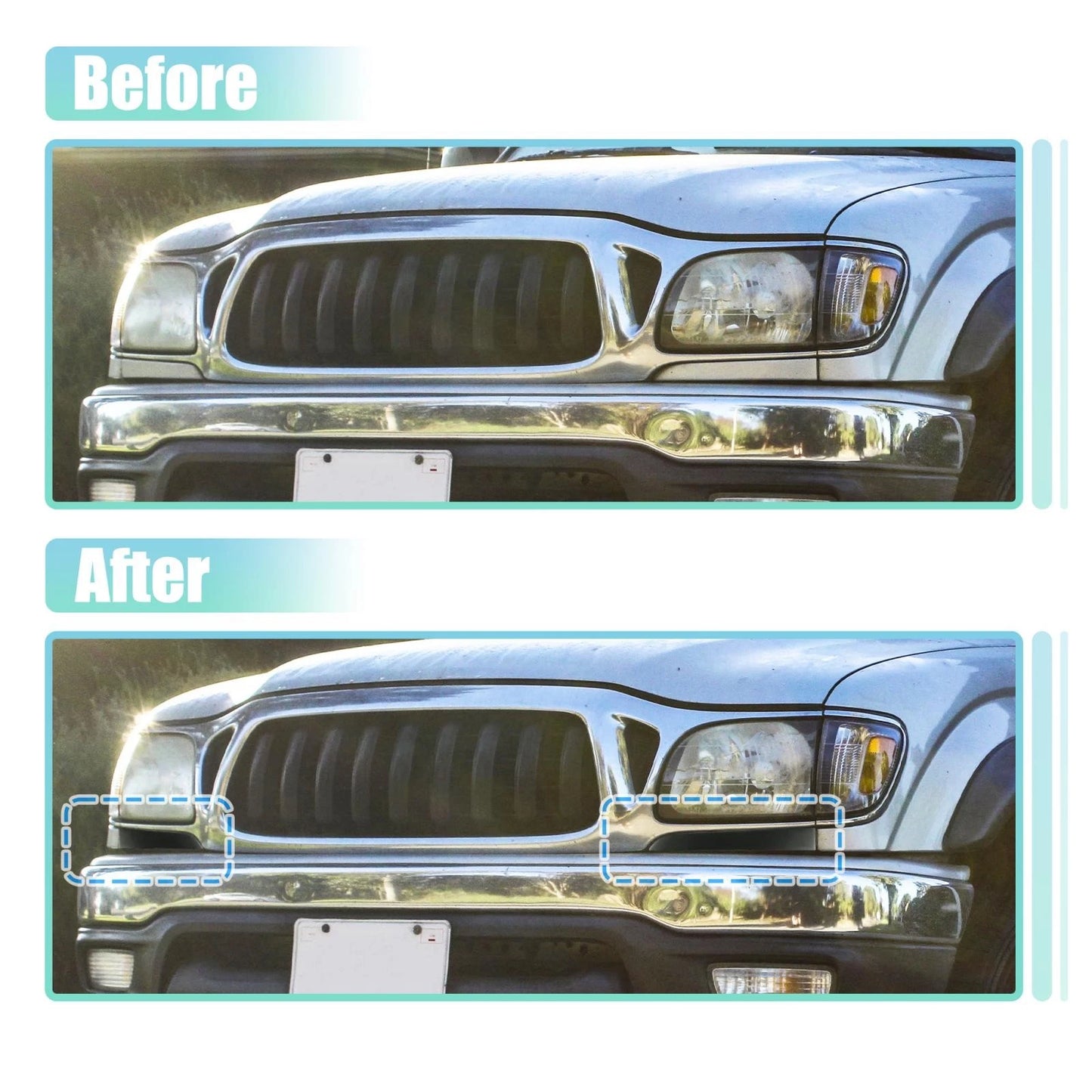 Front Bumper Grille Headlight Filler Trim for Toyota Tacoma (2001-2004)
