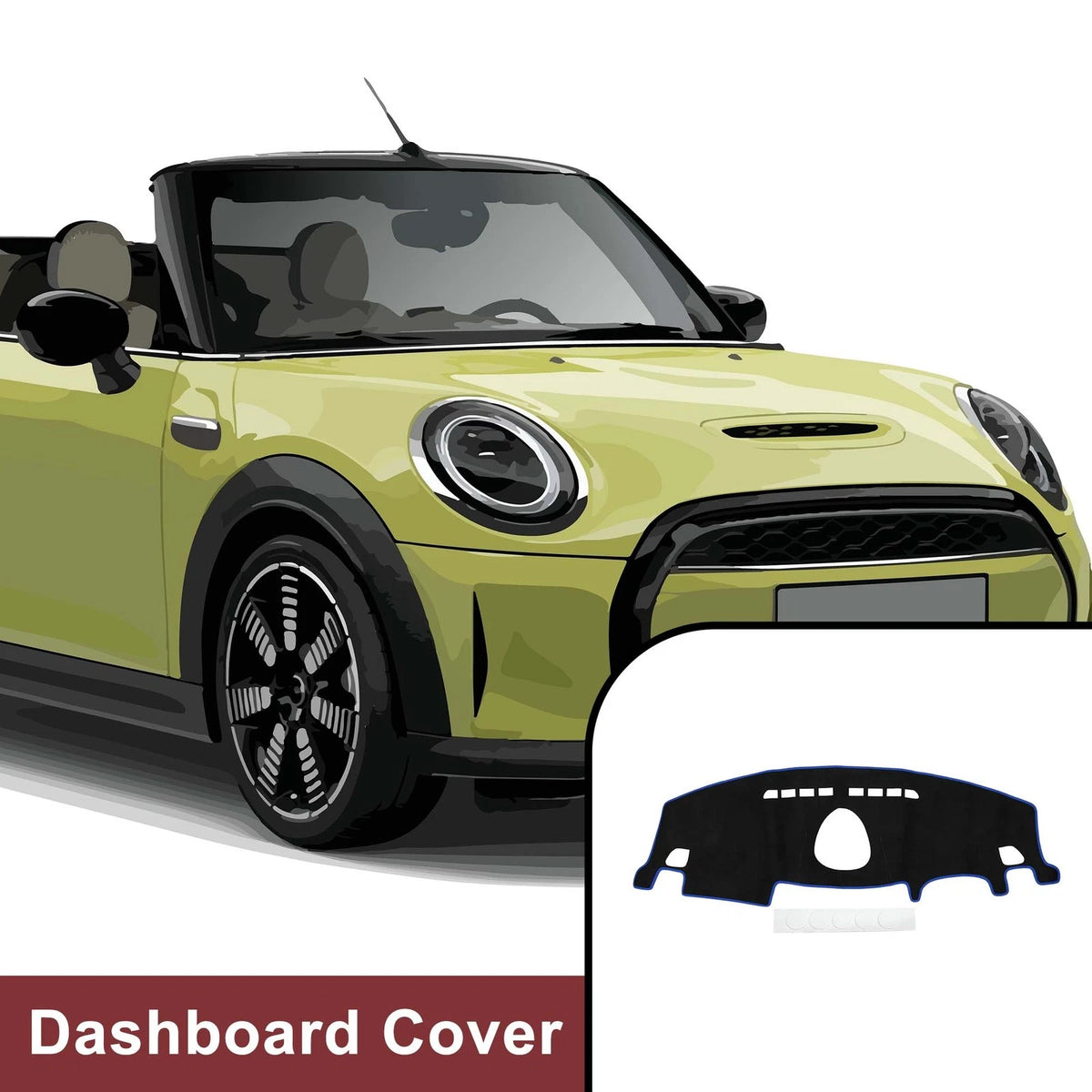 Dashboard Cover Mat for BMW Mini Clubman 2015-2024 Sun Protector Black Blue