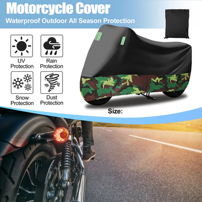 Motorcycle Cover XXXL Full Cover Black Camouflage for Make Model