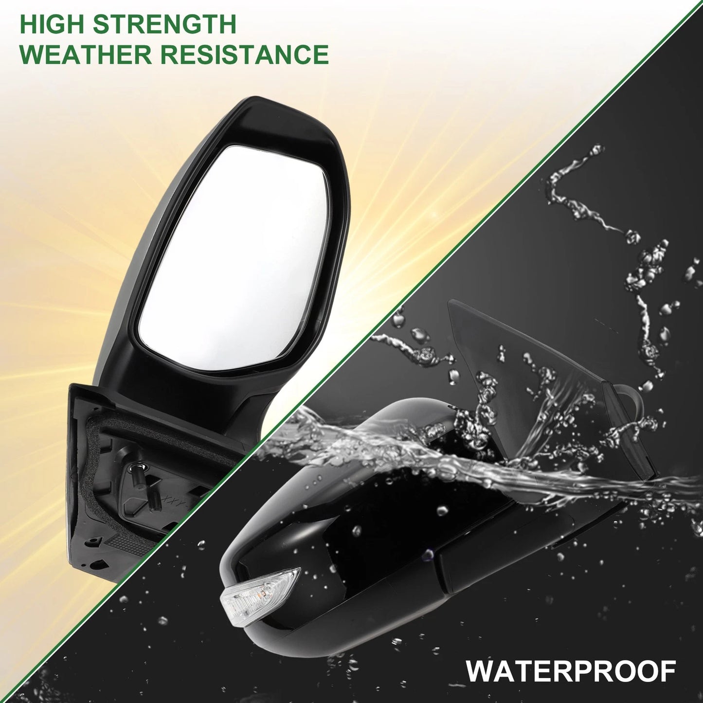 Right Side Door Mirror for Nissan Sentra (2016-2019) Manual Folding Black
