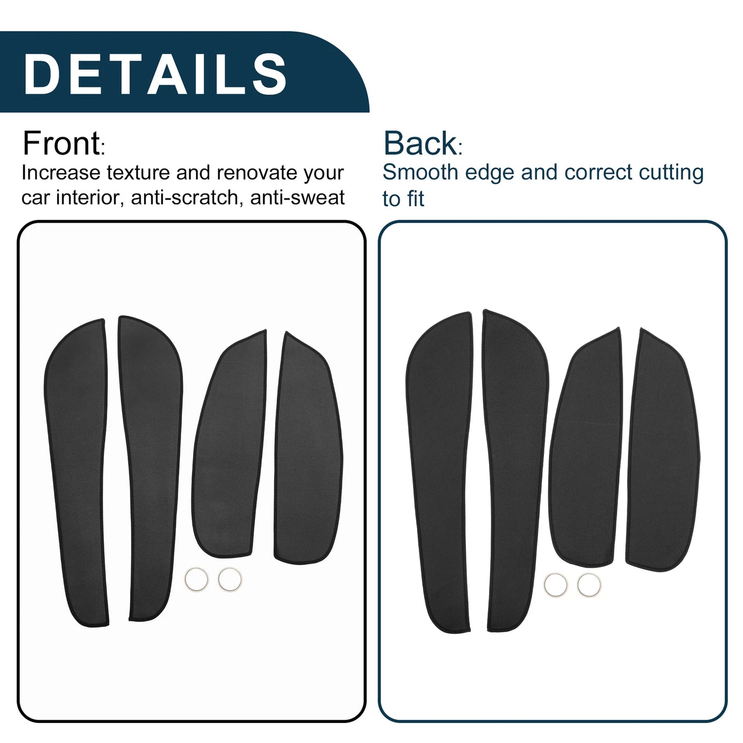 Car Door Leather Anti Kick Pad Sticker for BMW 3 Series (2009-2012) Black Set