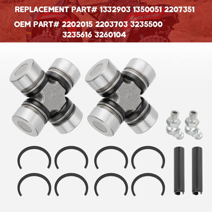 Front Prop Shaft U-Joint/2 x/2SET for Polaris RZR 800/RZR 4 800 (2008–2014)