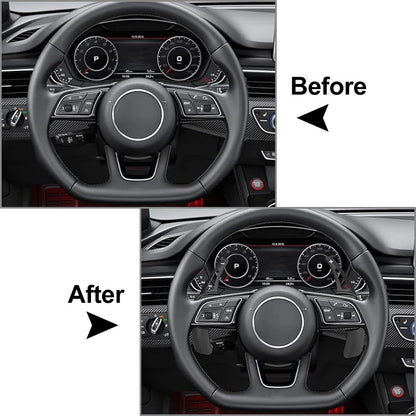 Black Steering Wheel Paddle Shifter Extensions for Audi A3 A4 A5 Q3 Q5 Q7 Q8