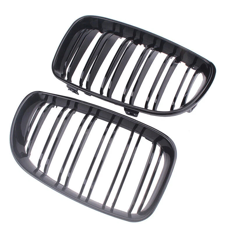 2 x Front Kidney Grille for BMW 1 Series E81 E82 E87 E88 (2007-2013) Gloss Black