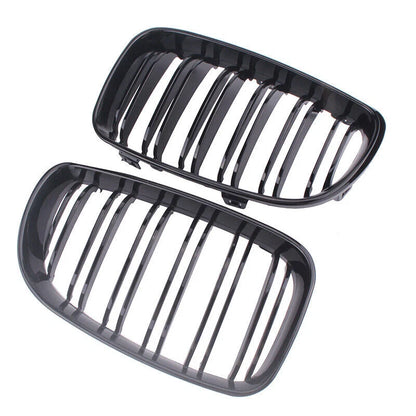2 x Front Kidney Grille for BMW 1 Series E81 E82 E87 E88 (2007-2013) Gloss Black