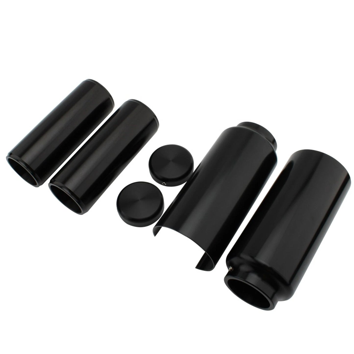 6 x Black Front Fork Boot Slider Shock Covers for Harley Street Bob (2018-2022)