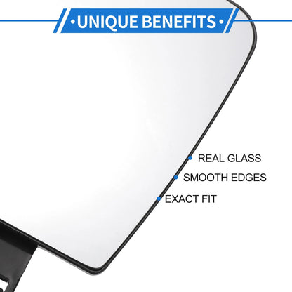 Left Driver Side Upper Mirror Glass for Ford E150 (2004-2014)