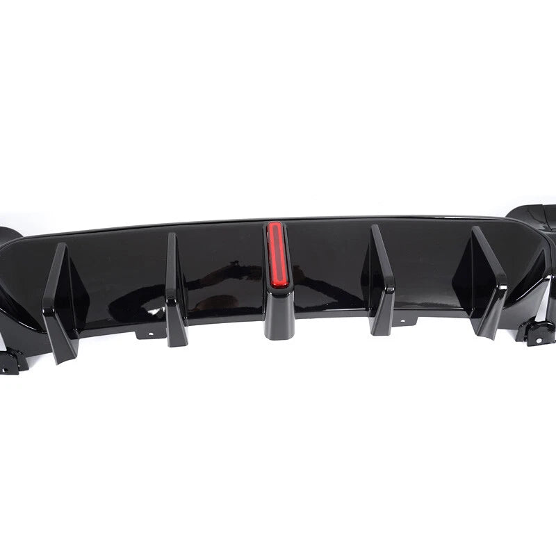 Gloss Black Rear Diffuser Bumper Lip with LED Light for BMW G01 LCI (2017-2021)