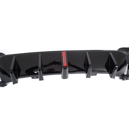 Gloss Black Rear Diffuser Bumper Lip with LED Light for BMW G01 LCI (2017-2021)